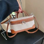 Retro Contrast Color Canvas Handbag – Women’s Summer Crossbody - Image 2