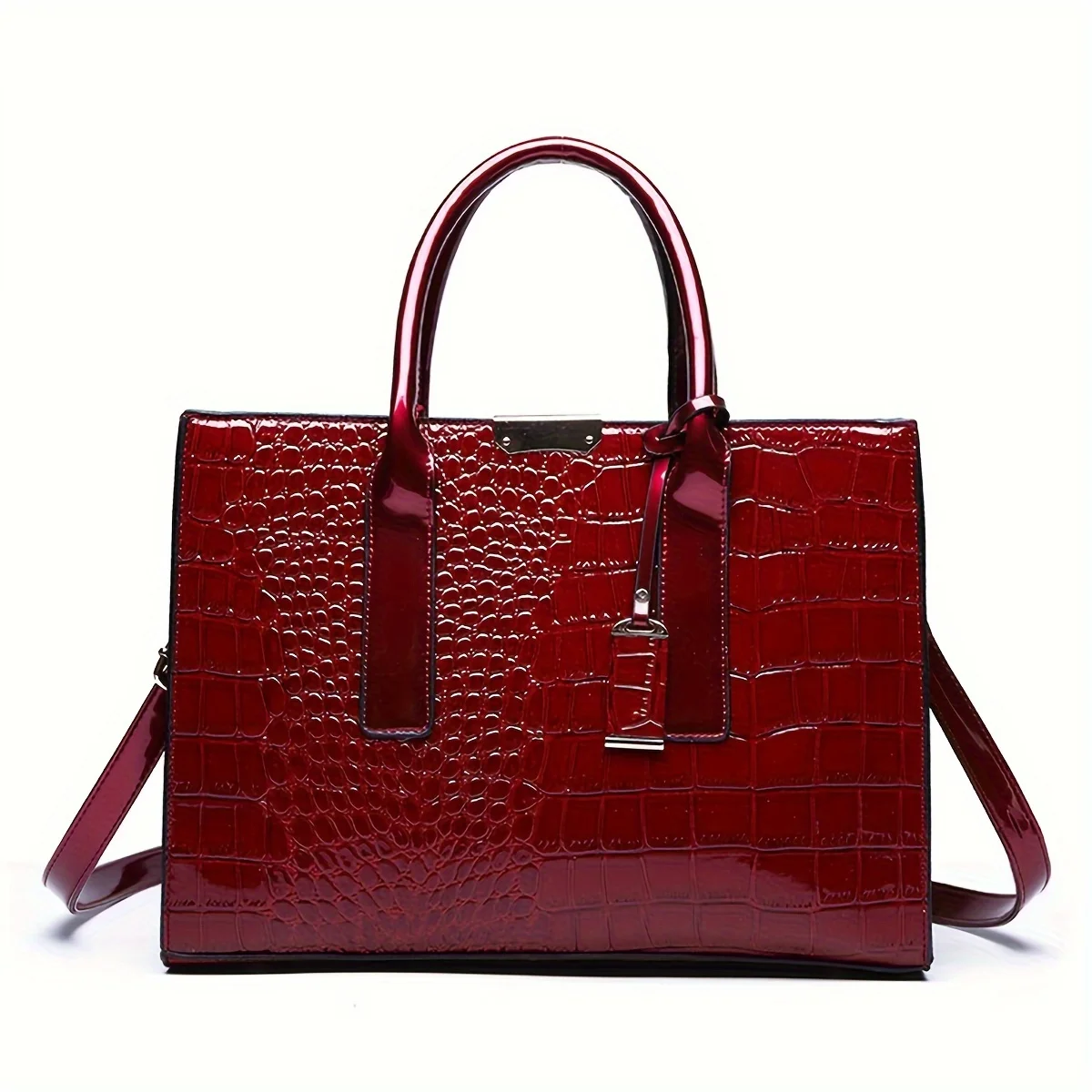 S13374761271c462abeab32aefc51e9819.webp Women’s Elegant Crocodile Pattern Tote Bag - Image 1