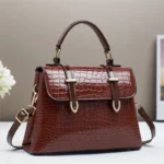 Luxury Crocodile Embossed Patent Leather Women’s Tote - Image 3