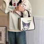 Sanrio Hello Kitty Canvas Tote Square Shoulder Bag for Women Cartoon Anime Kuromi Melody Handbag Work Travel Small Shopping Bag - Image 3
