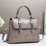 Luxury Crocodile Embossed Patent Leather Women’s Tote - Image 9