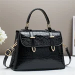 Luxury Crocodile Embossed Patent Leather Women’s Tote - Image 12