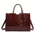 Women’s Elegant Crocodile Pattern Tote Bag - Image 7