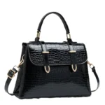 Luxury Crocodile Embossed Patent Leather Women’s Tote - Image 6