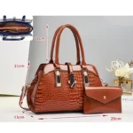 Luxury Brand Crocodile Handbag Women Tote Bag Bright Leather Women Purse Shoulder Bag Female Top-handle Bags Commuting Shopping - Image 5