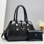 Luxury Brand Crocodile Handbag Women Tote Bag Bright Leather Women Purse Shoulder Bag Female Top-handle Bags Commuting Shopping
