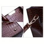 Women’s Elegant Crocodile Pattern Tote Bag - Image 5