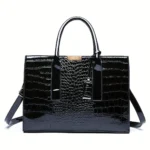Women’s Elegant Crocodile Pattern Tote Bag - Image 8